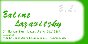 balint lazavitzky business card